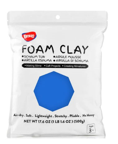 BOHS Modeling Foam Clay Lite - 500 Grams, 14 Colors of Squishy, Soft, Air-Dry Cosplay, Fake Bake, Slime Supplies- 1.1 Lbs