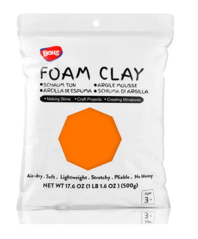 BOHS Modeling Foam Clay Lite - 500 Grams, 14 Colors of Squishy, Soft, Air-Dry Cosplay, Fake Bake, Slime Supplies- 1.1 Lbs