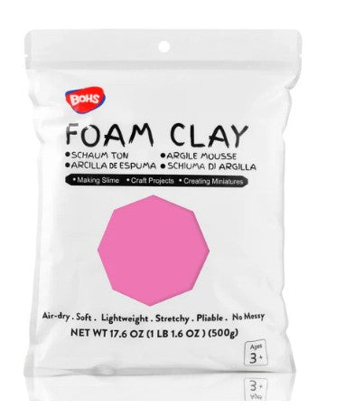 BOHS Modeling Foam Clay Lite - 500 Grams, 14 Colors of Squishy, Soft, Air-Dry Cosplay, Fake Bake, Slime Supplies- 1.1 Lbs