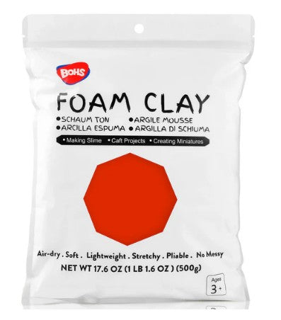 BOHS Modeling Foam Clay Lite - 500 Grams, 14 Colors of Squishy, Soft, Air-Dry Cosplay, Fake Bake, Slime Supplies- 1.1 Lbs