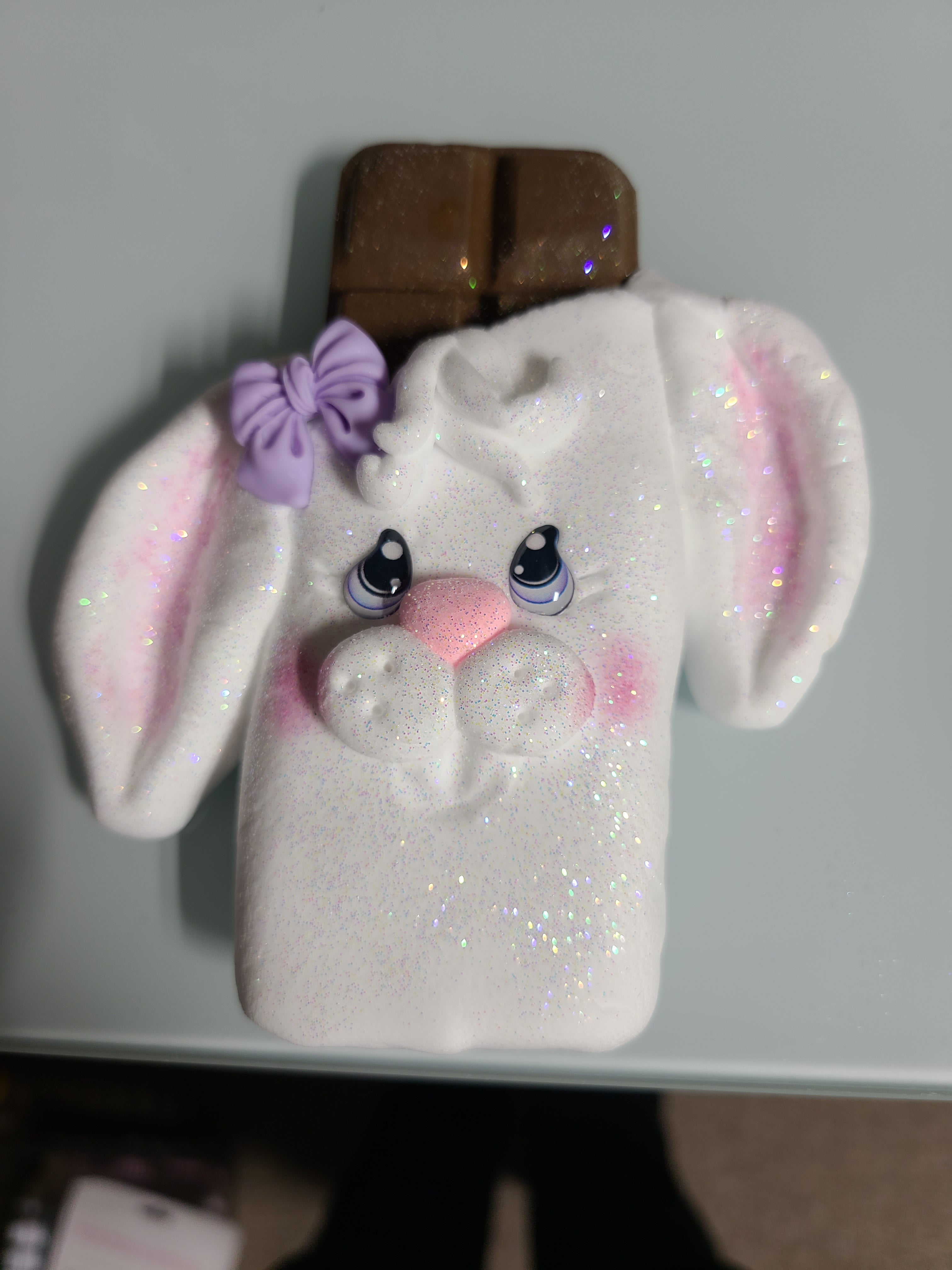 Glittered Chocolate Bunny Bar - Handmade Easter Treat Gift – Not Just ...