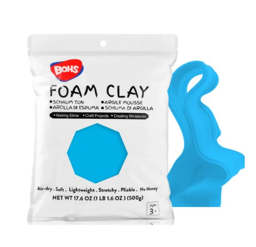 BOHS Modeling Foam Clay Lite - 500 Grams, 14 Colors of Squishy, Soft, Air-Dry Cosplay, Fake Bake, Slime Supplies- 1.1 Lbs