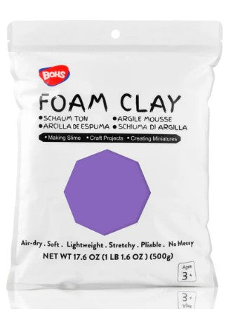 BOHS Modeling Foam Clay Lite - 500 Grams, 14 Colors of Squishy, Soft, Air-Dry Cosplay, Fake Bake, Slime Supplies- 1.1 Lbs