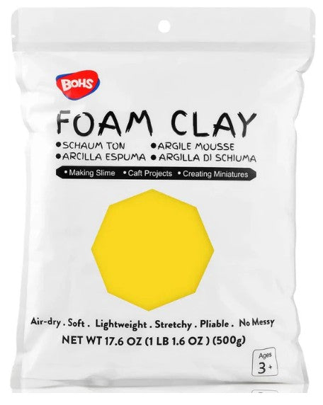 BOHS Modeling Foam Clay Lite - 500 Grams, 14 Colors of Squishy, Soft, Air-Dry Cosplay, Fake Bake, Slime Supplies- 1.1 Lbs